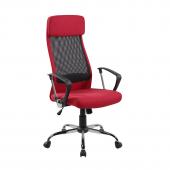 Biroja krēsls Office4You DARLA sarkans audums, hromēts pamats