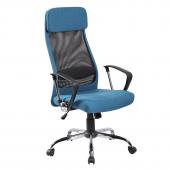 Biroja krēsls Office4You DARLA zils audums, hromēts pamats