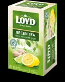 Zaļā tēja LOYD Lemon &amp;amp; Lime ar ingveru, 20x1,7 g