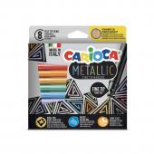 Filca pildspalvas CARIOCA Metallic FineMarker Box 8 gab