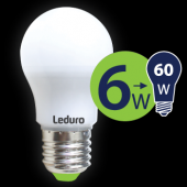 LED spuldze Leduro A55 E27 6W 2700K 500lm matēta